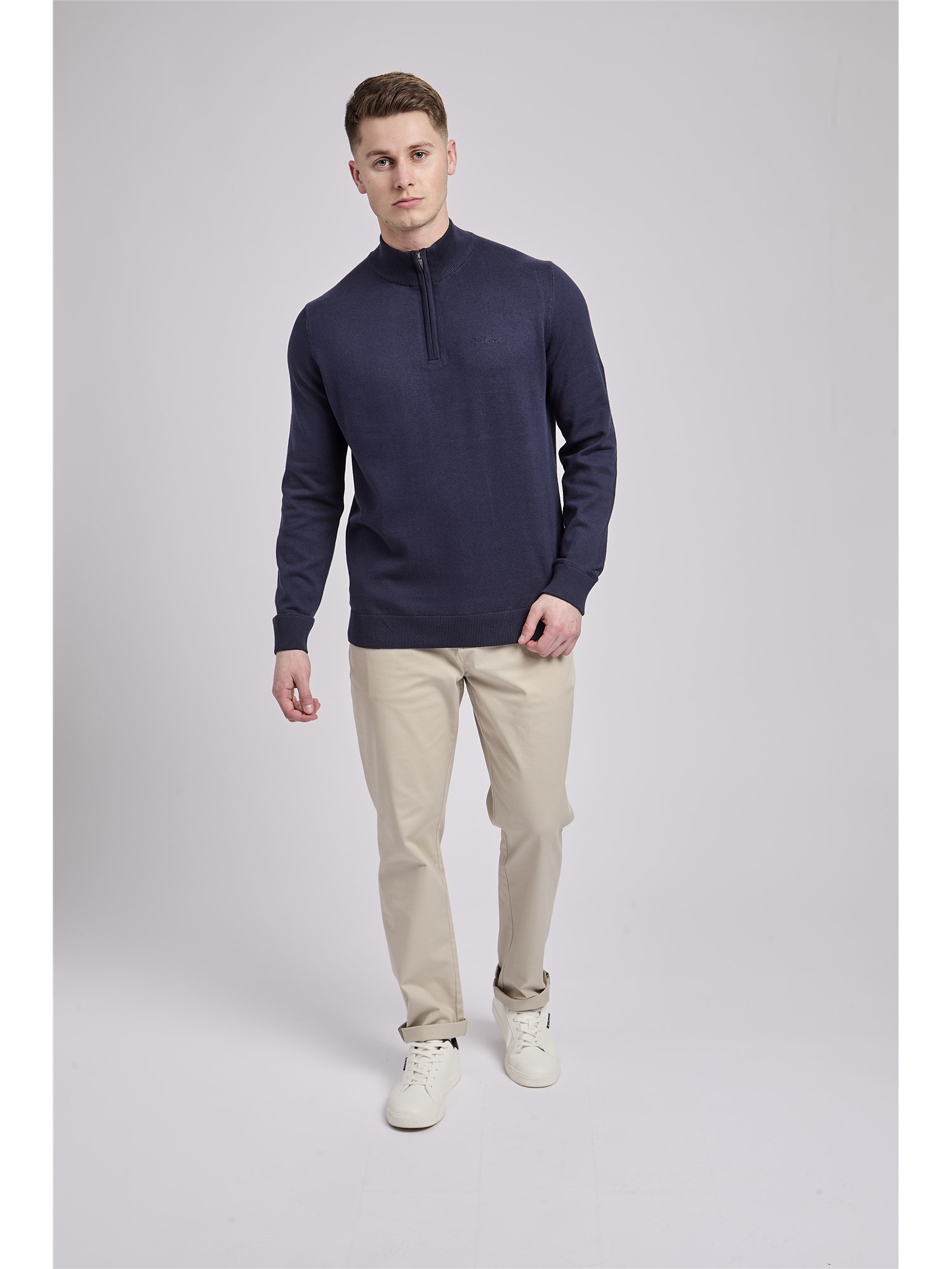 Quarter Zip Funnel-Neck Jumper
