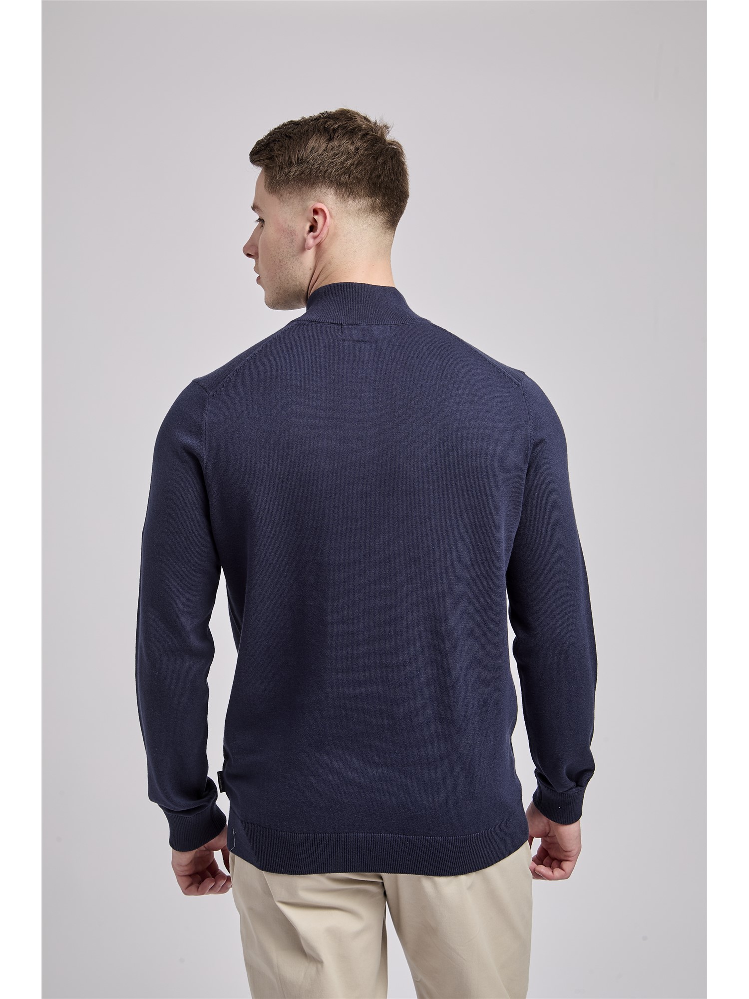 Quarter Zip Funnel-Neck Jumper