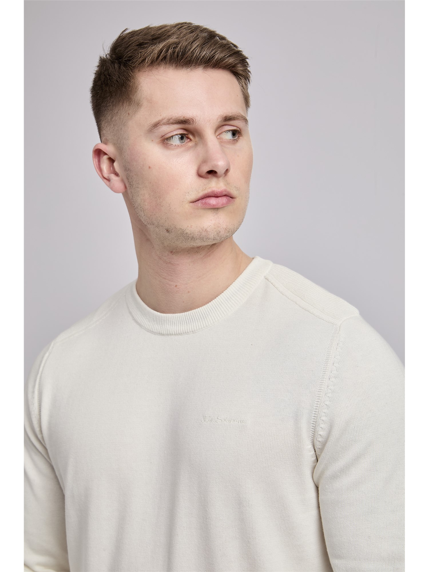 Crew Neck Jumper with Shoulder Stitch