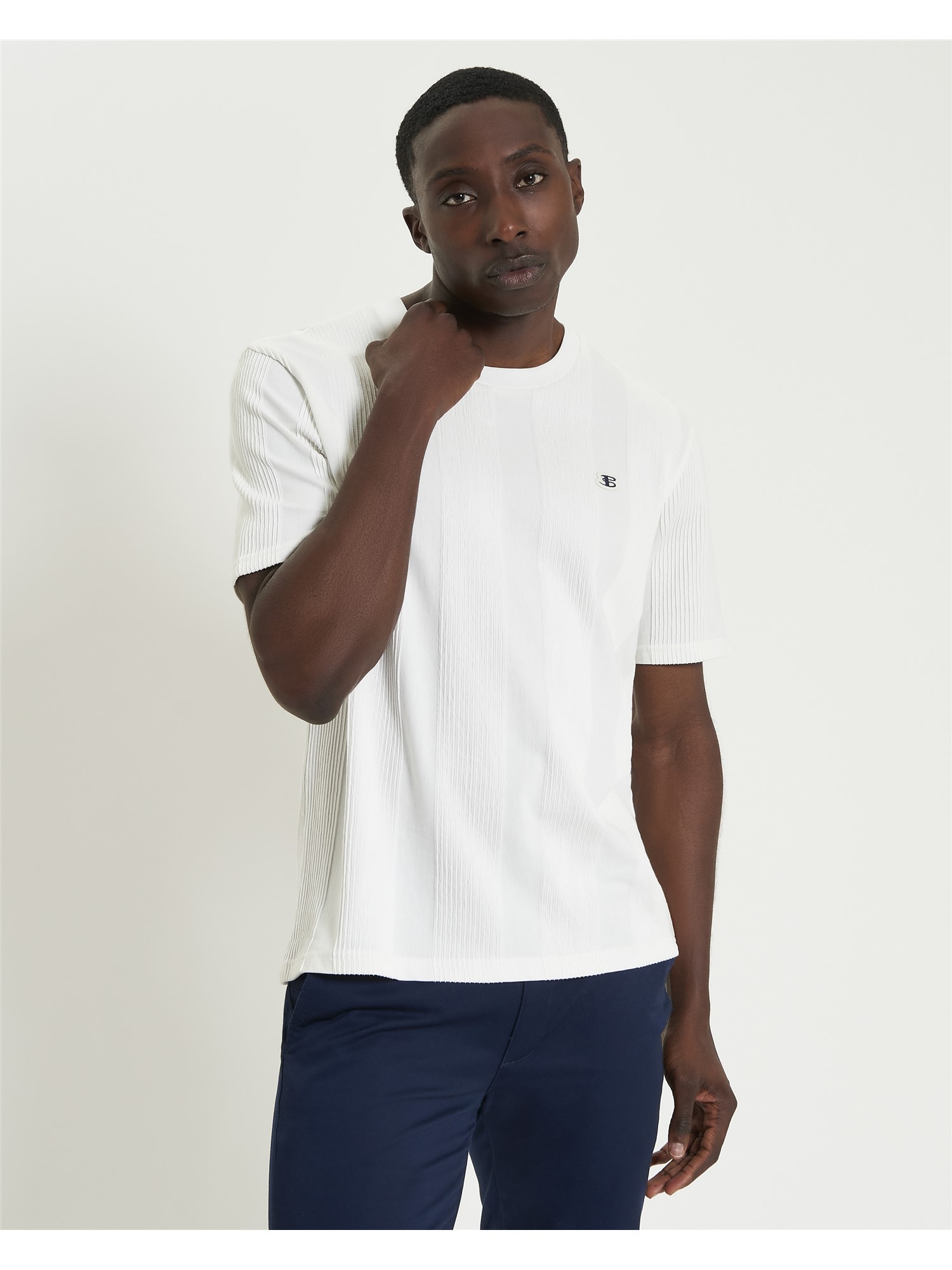 Textured Vertical Stripe Tee