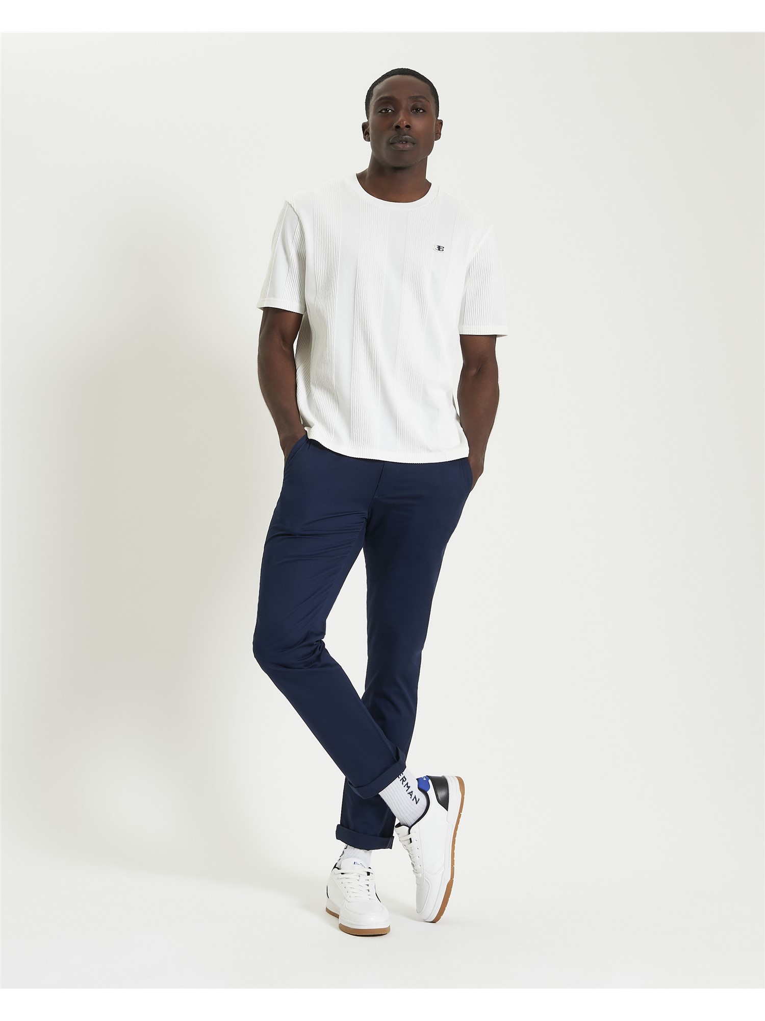 Textured Vertical Stripe Tee