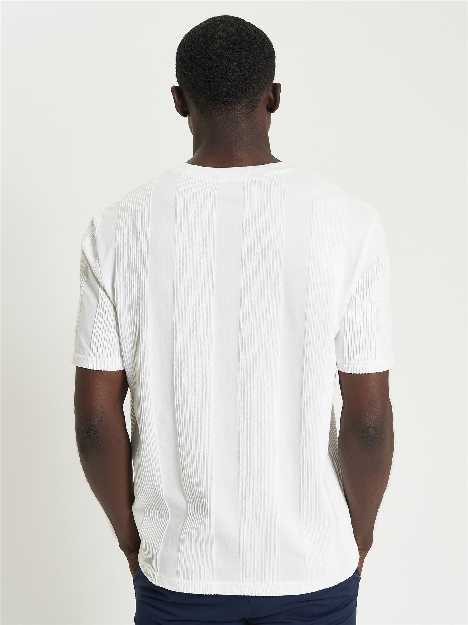 Textured Vertical Stripe Tee