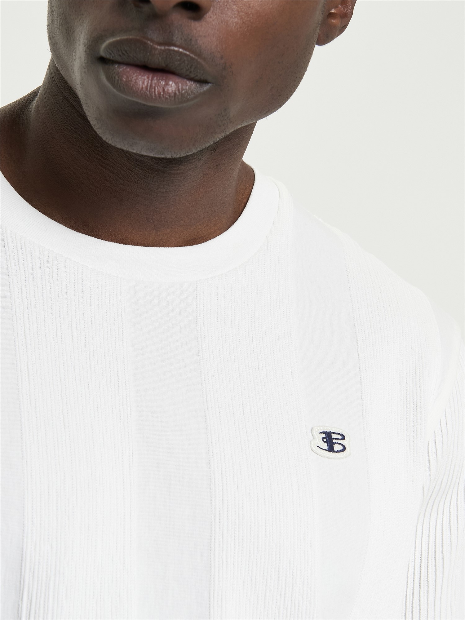Textured Vertical Stripe Tee