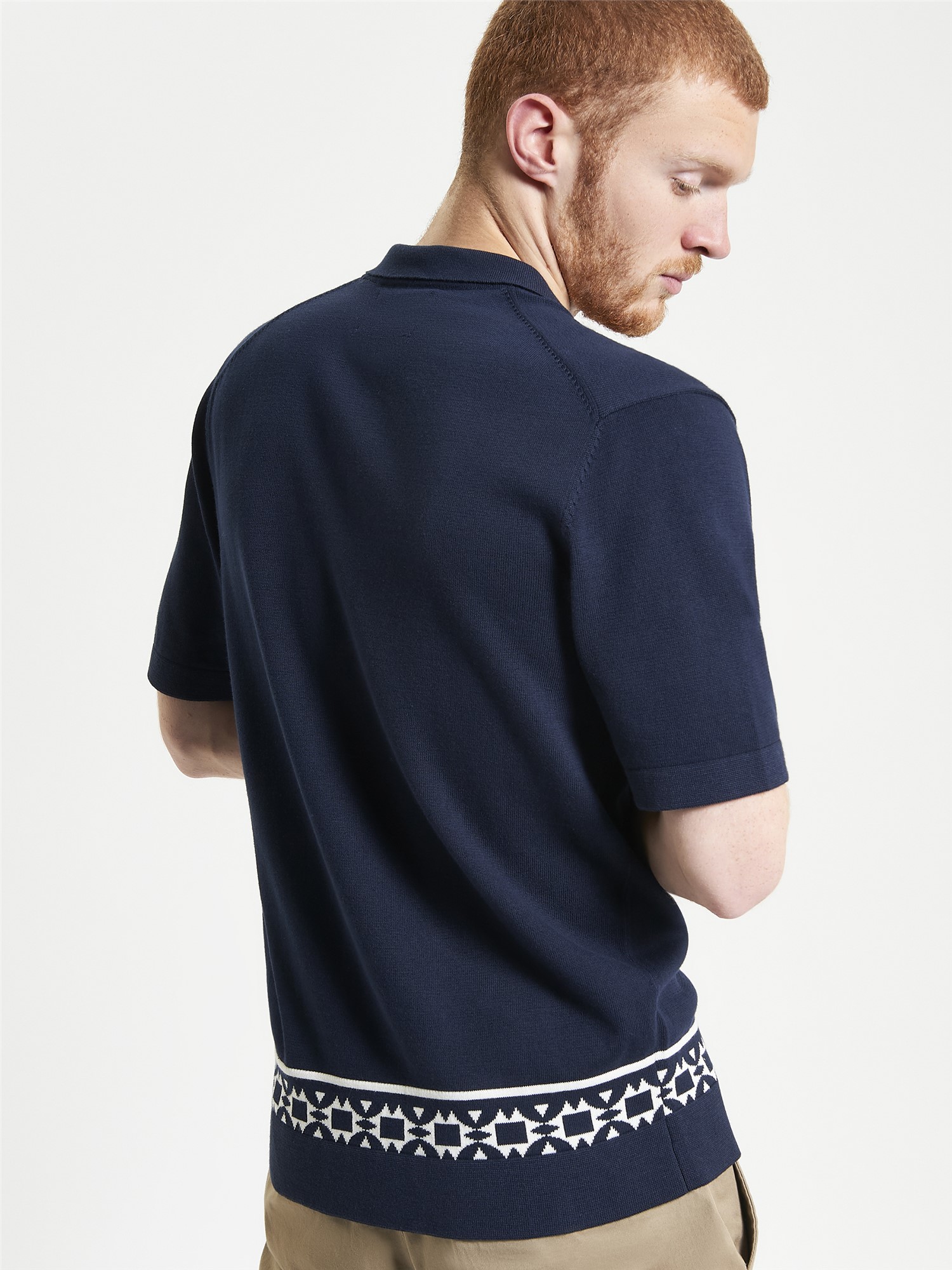 Floral Border Resort Knitted Shirt