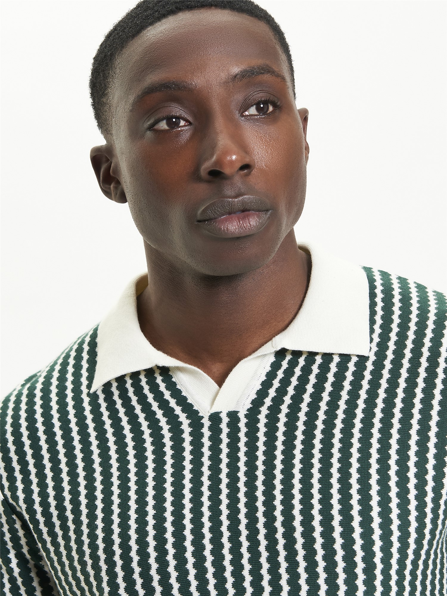 Vertical Wave Knitted Polo