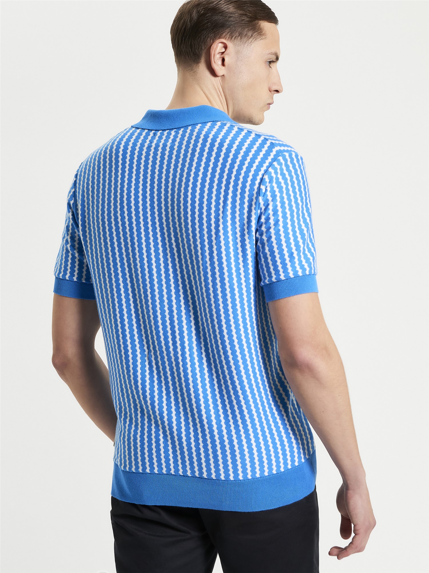 Vertical Wave Knitted Polo
