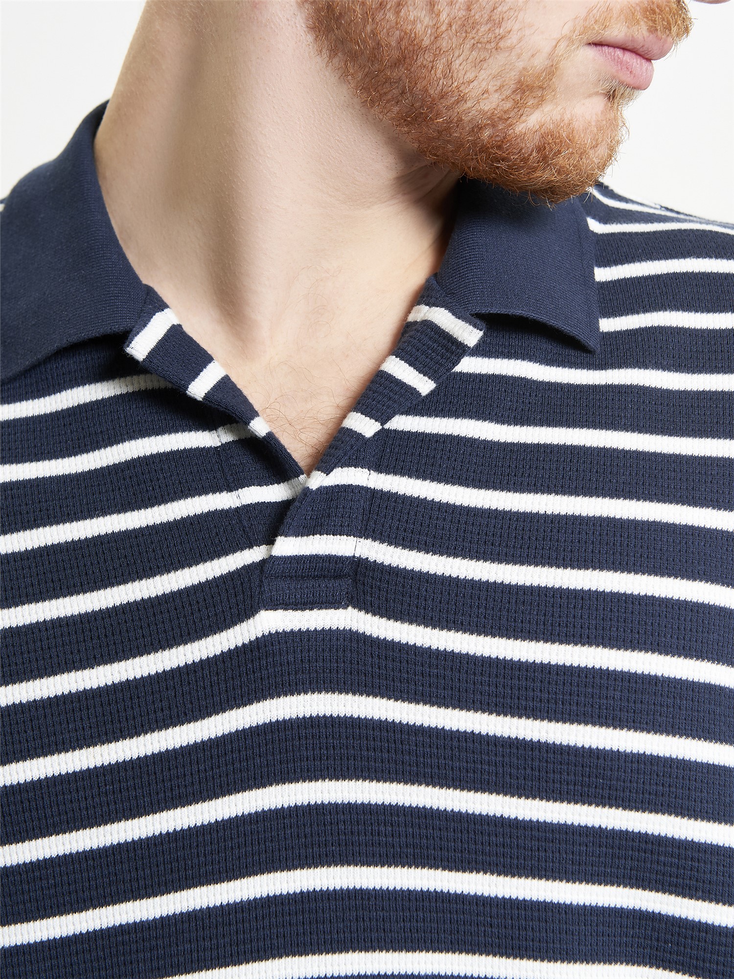 Waffle Stripe Polo