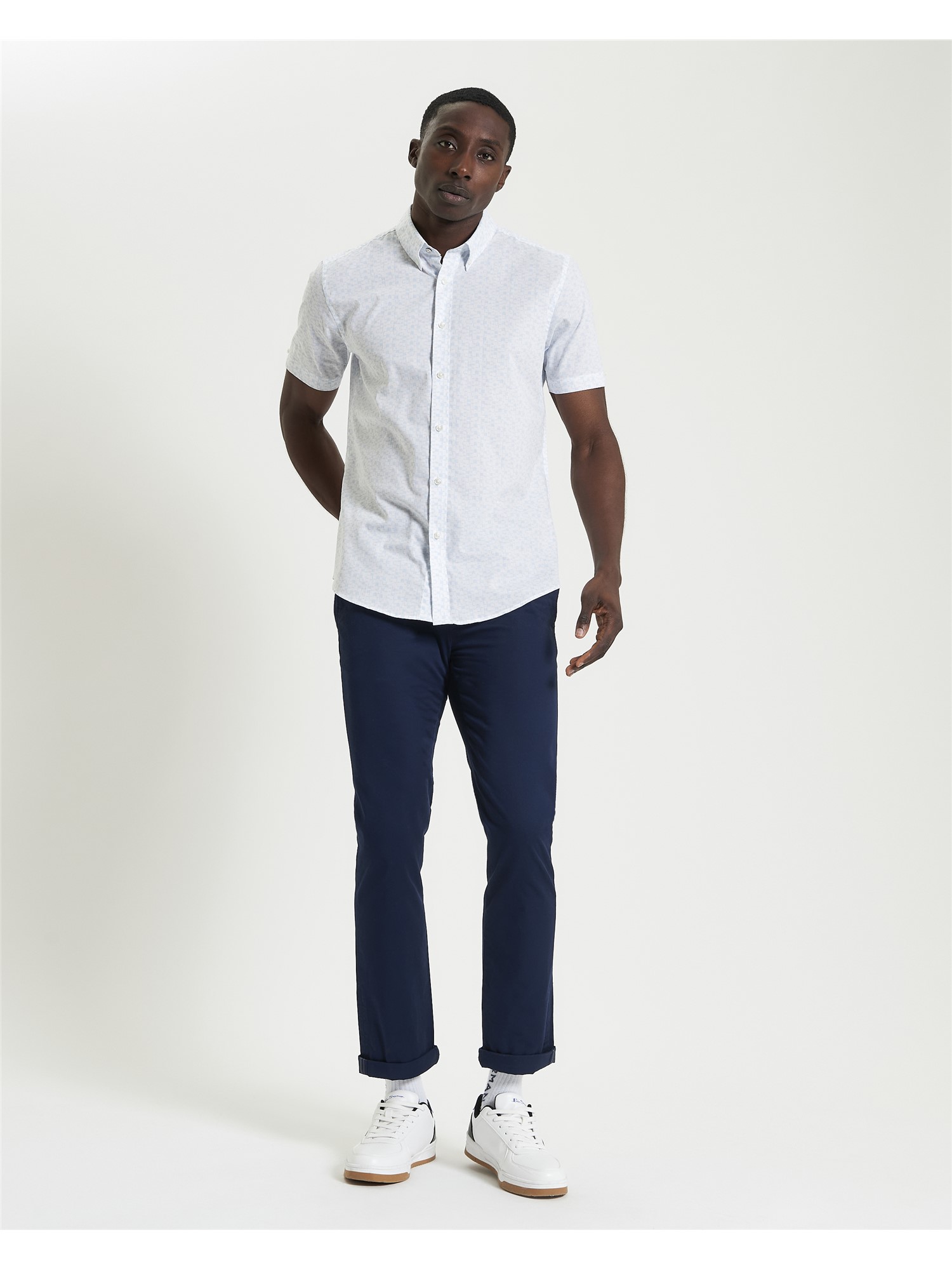 Short Sleeve Geo Tile Print Shirt
