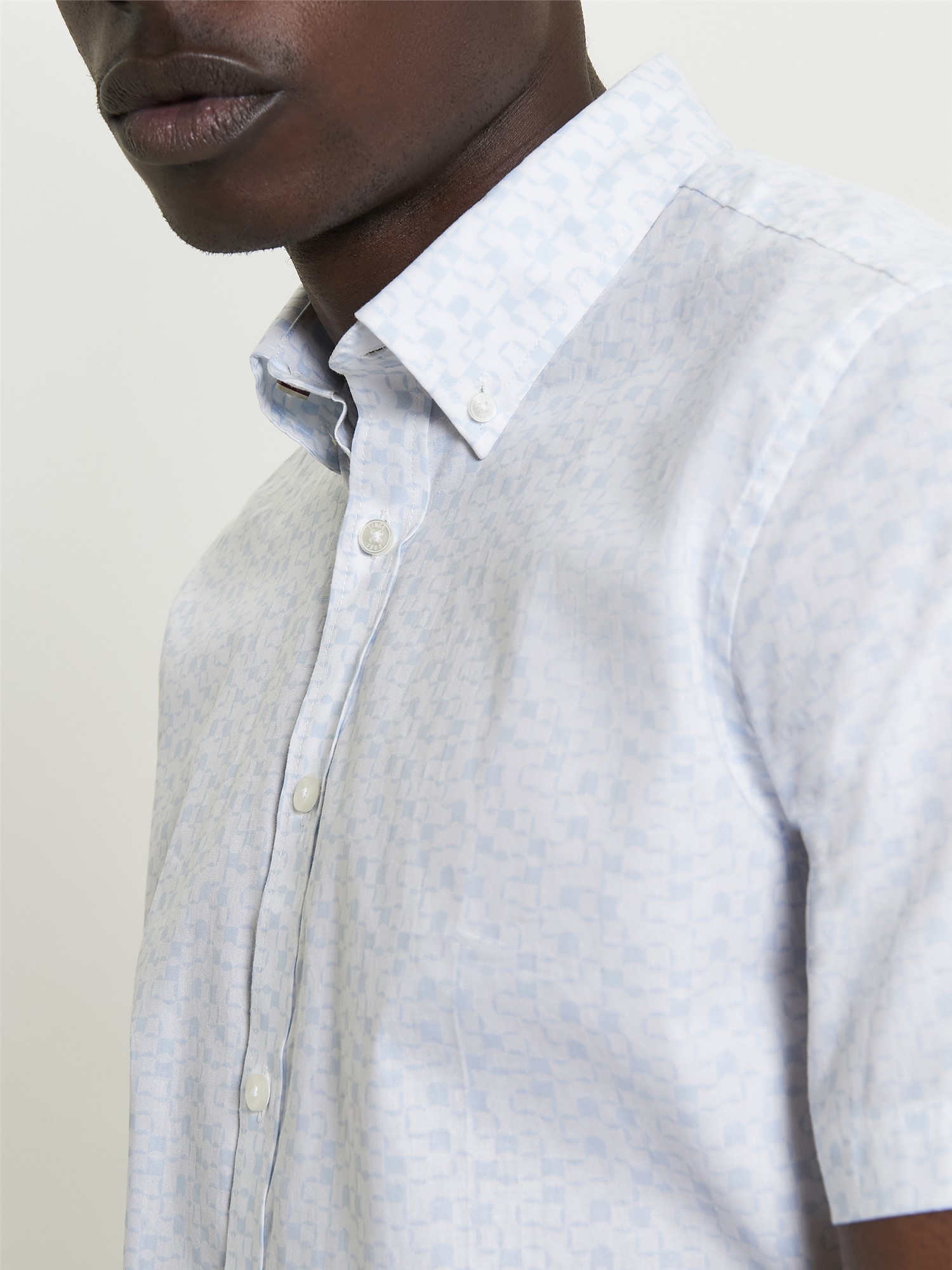 Short Sleeve Geo Tile Print Shirt