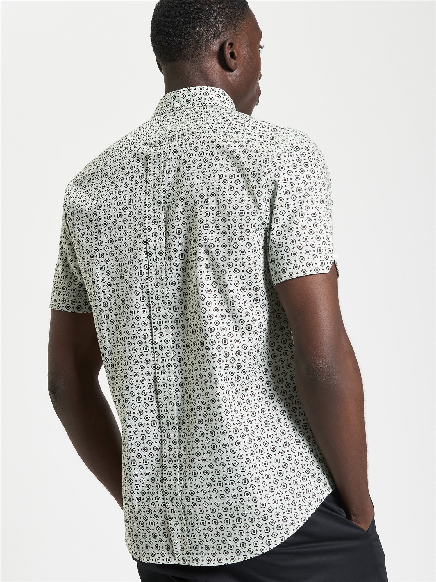 Short Sleeve Block Geo Print Shirt