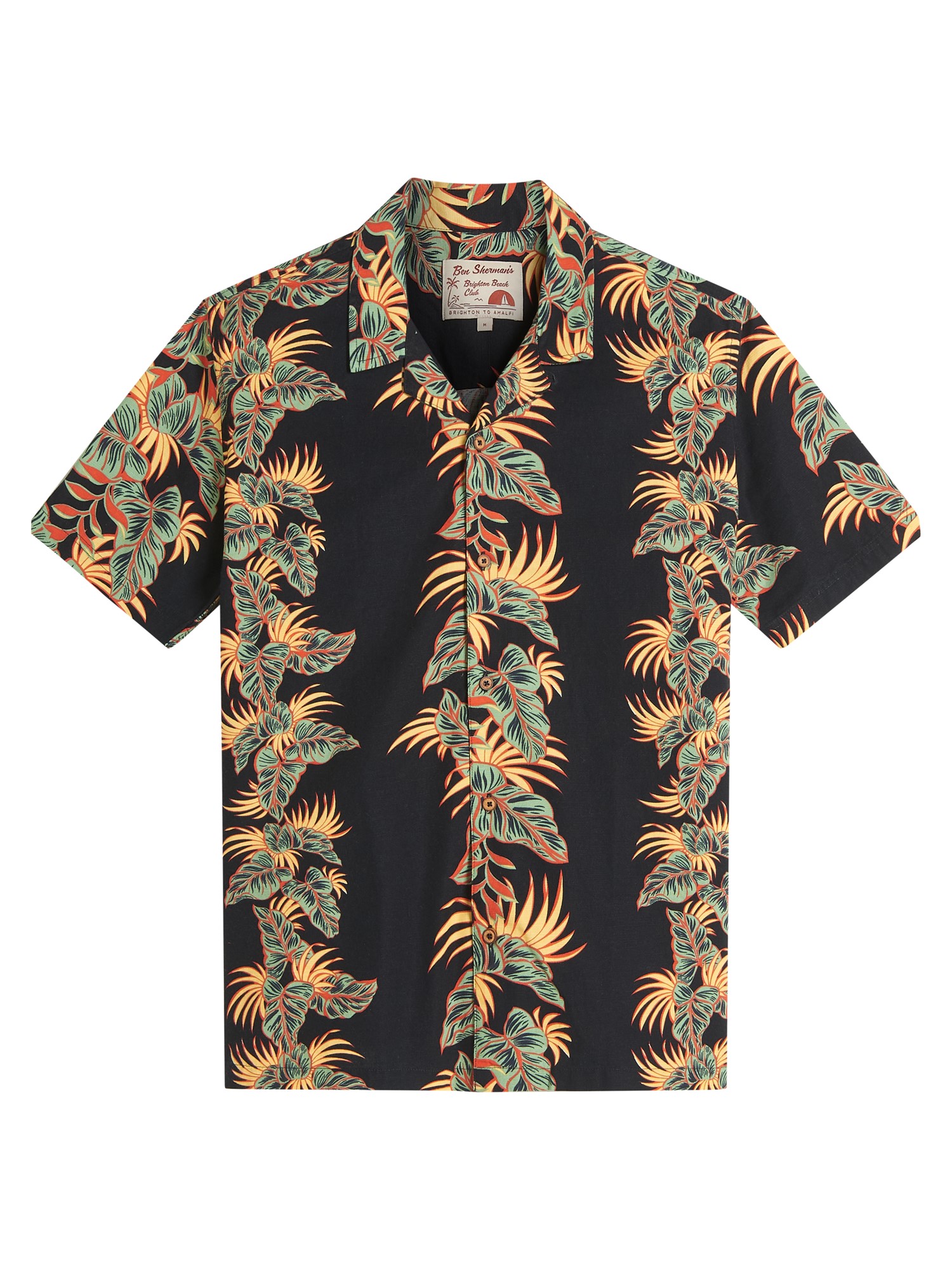 Short Sleeve Botanical Leaf Print Shirt