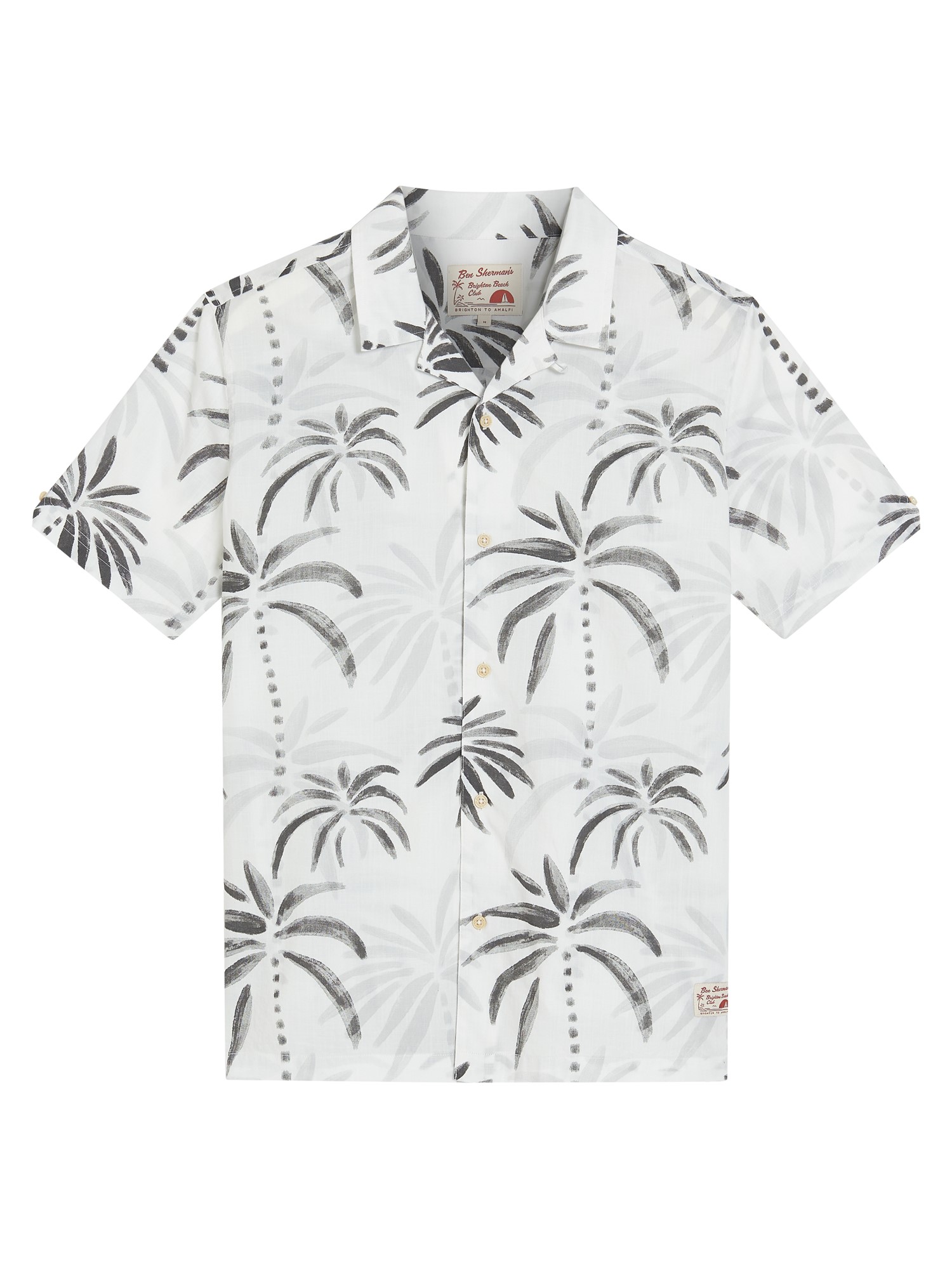 Short Sleeve Palm Print Shirt