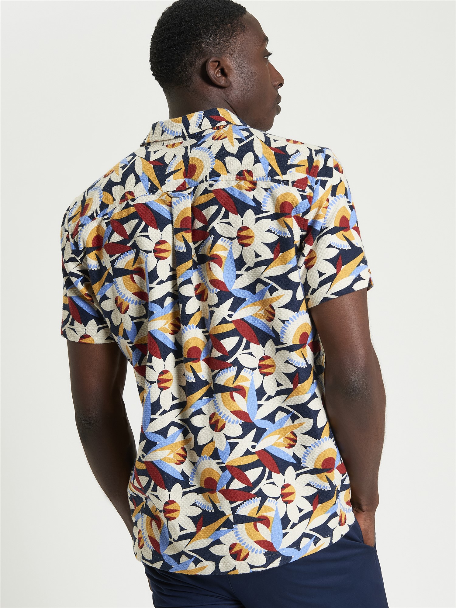 Short Sleeve Abstract Floral Shirt