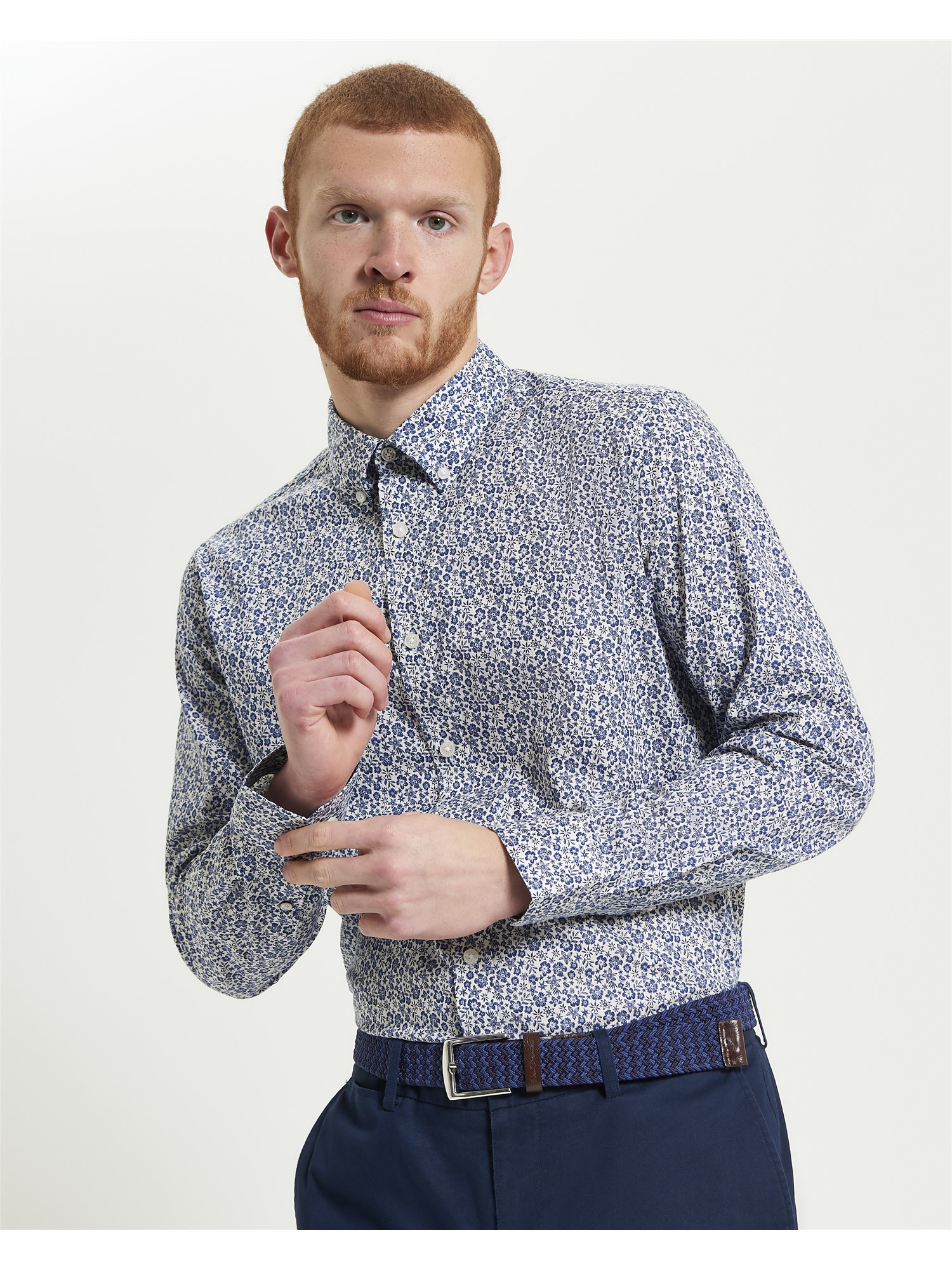 Mono Floral Print Organic Cotton Shirt