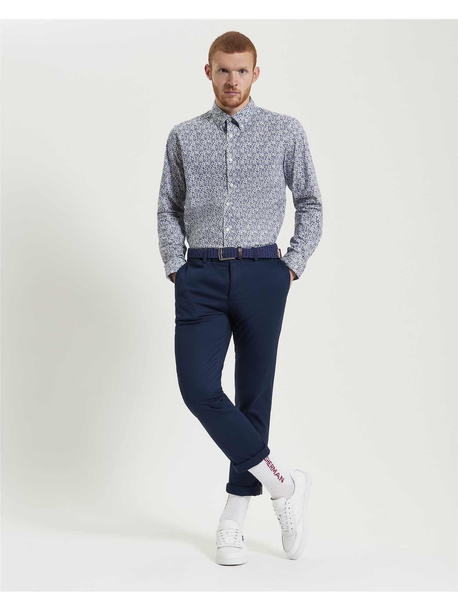 Mono Floral Print Organic Cotton Shirt