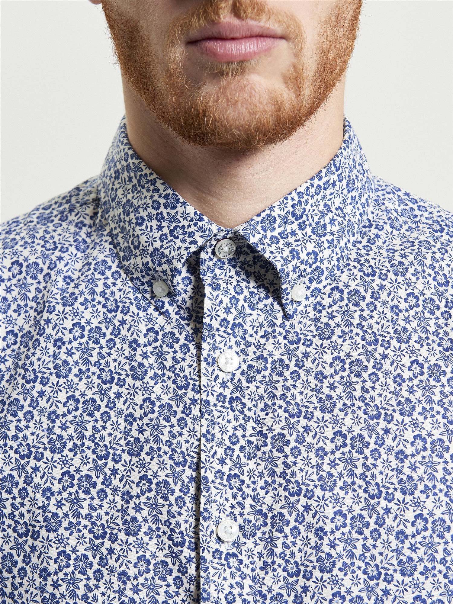 Mono Floral Print Organic Cotton Shirt