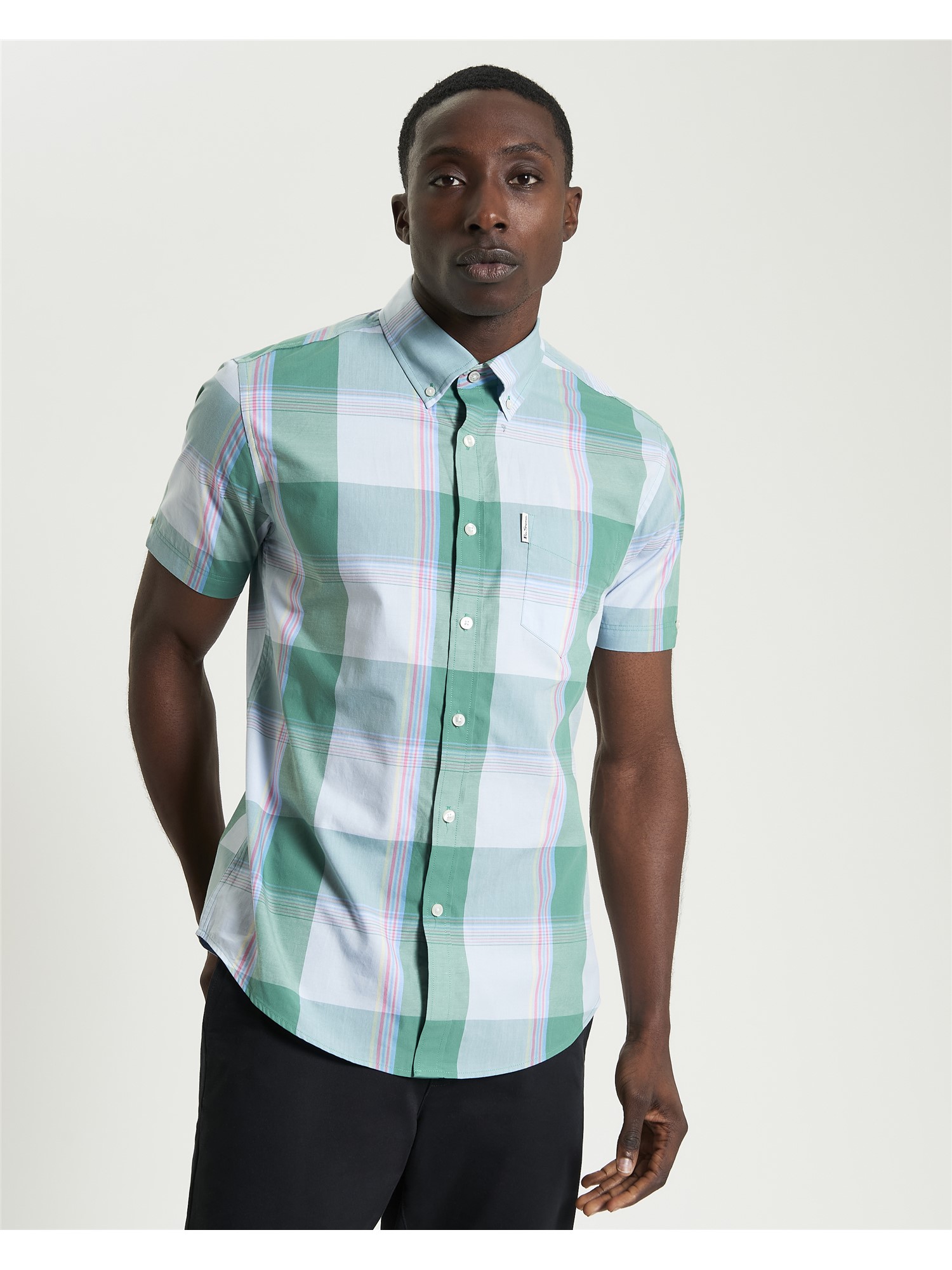 Short Sleeve Multicolour Overcheck Shirt