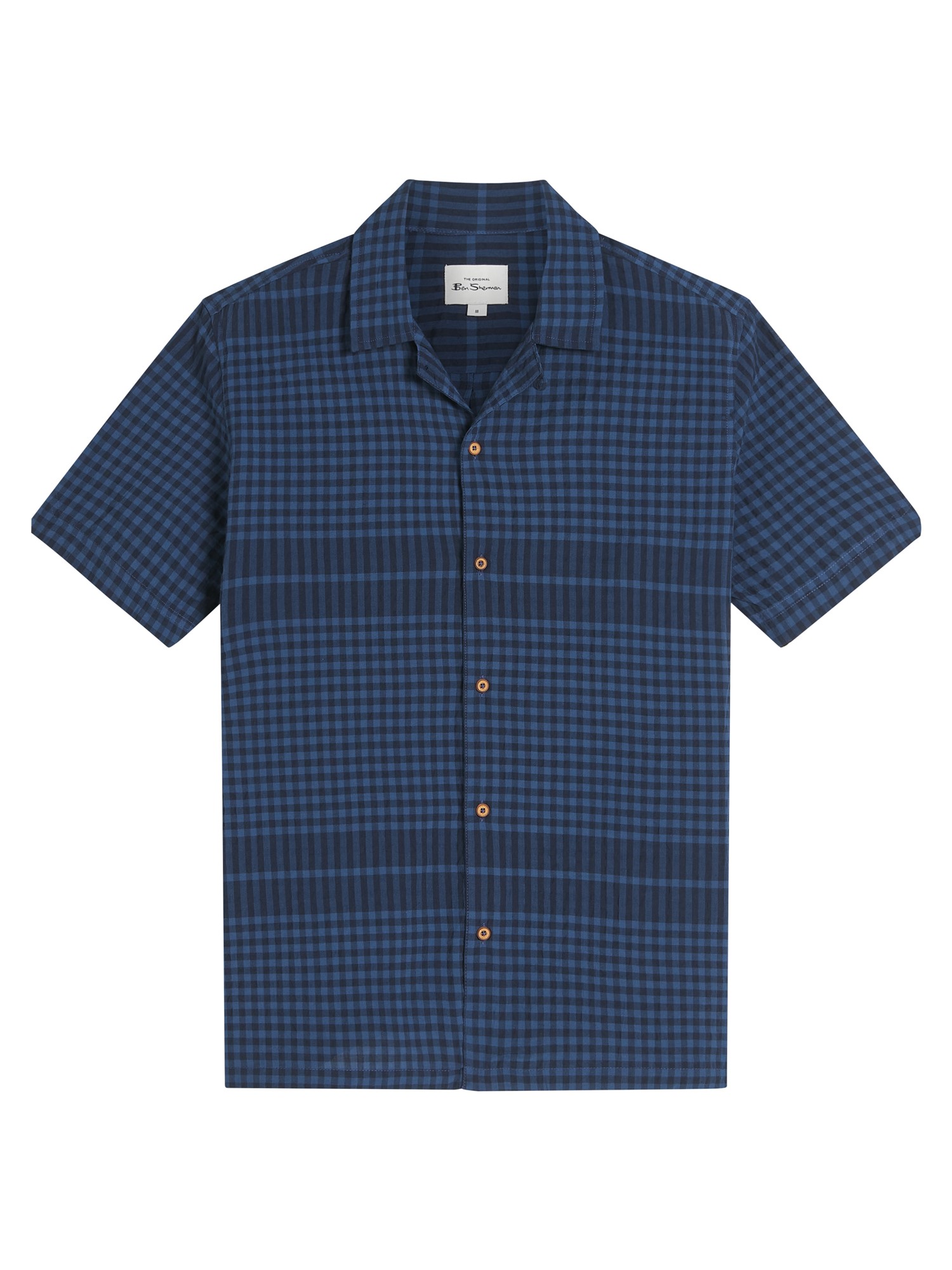 Short Sleeve Seersucker Gingham Shirt