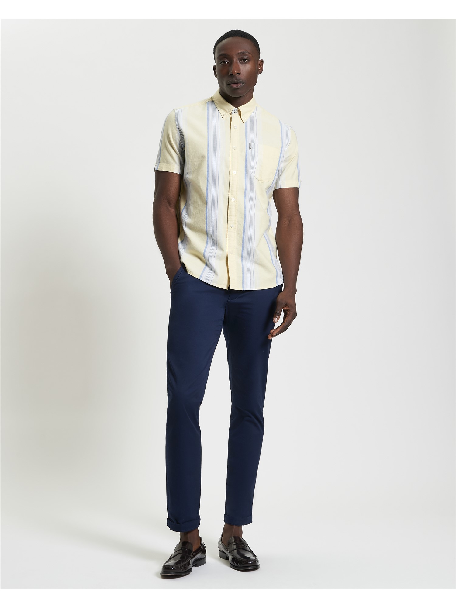 Short Sleeve Oxford Stripe Shirt