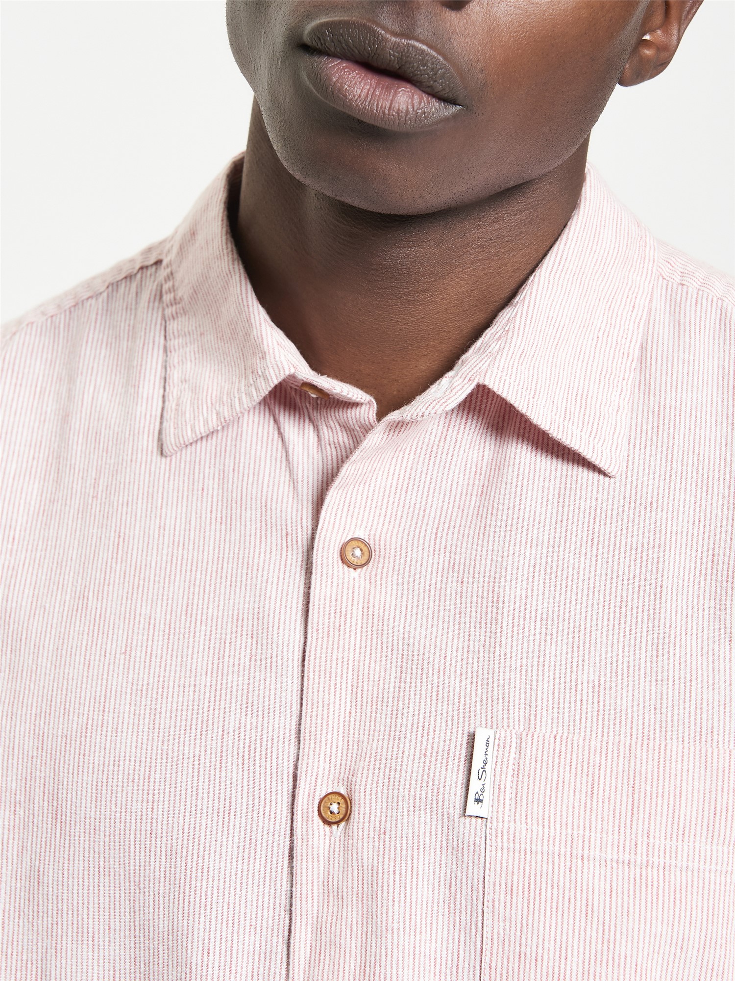 Short Sleeve Ticking Stripe Shirt