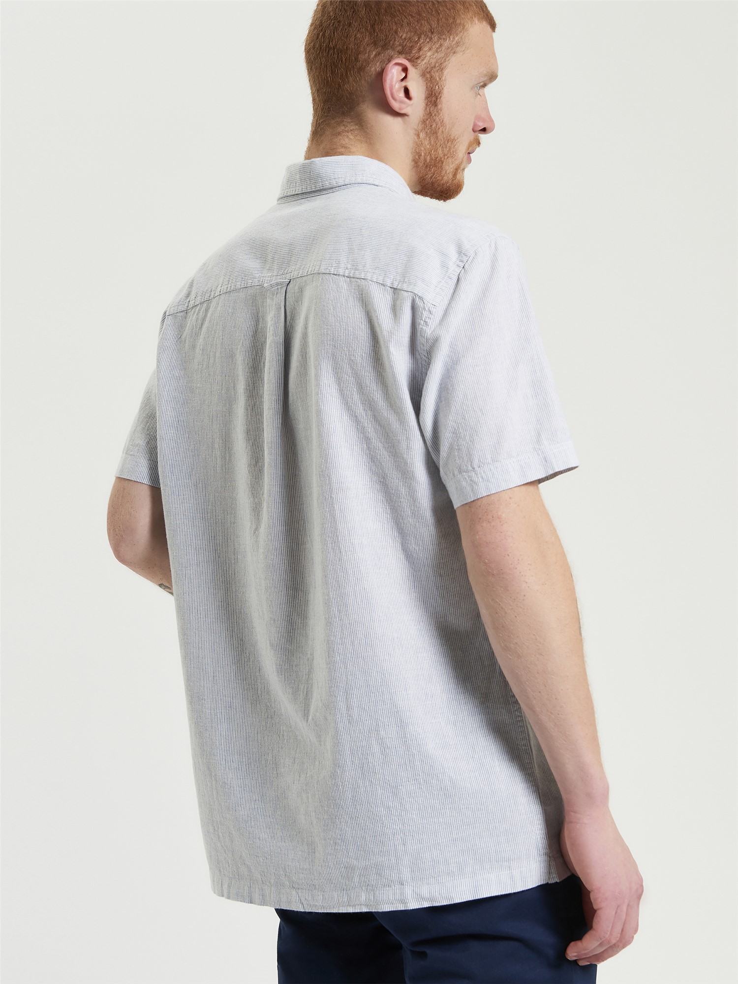 Short Sleeve Ticking Stripe Shirt