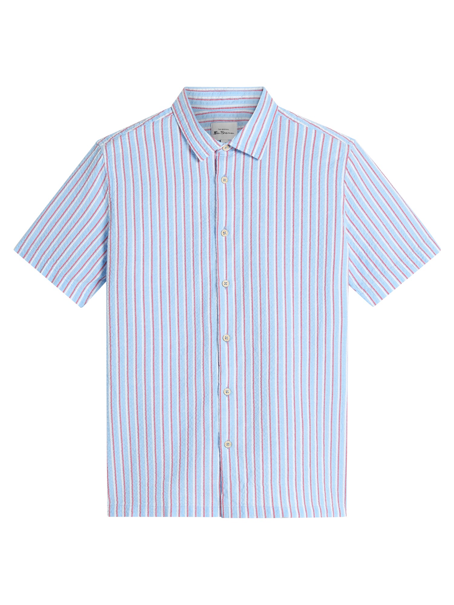 Short Sleeve Seersucker Stripe Shirt