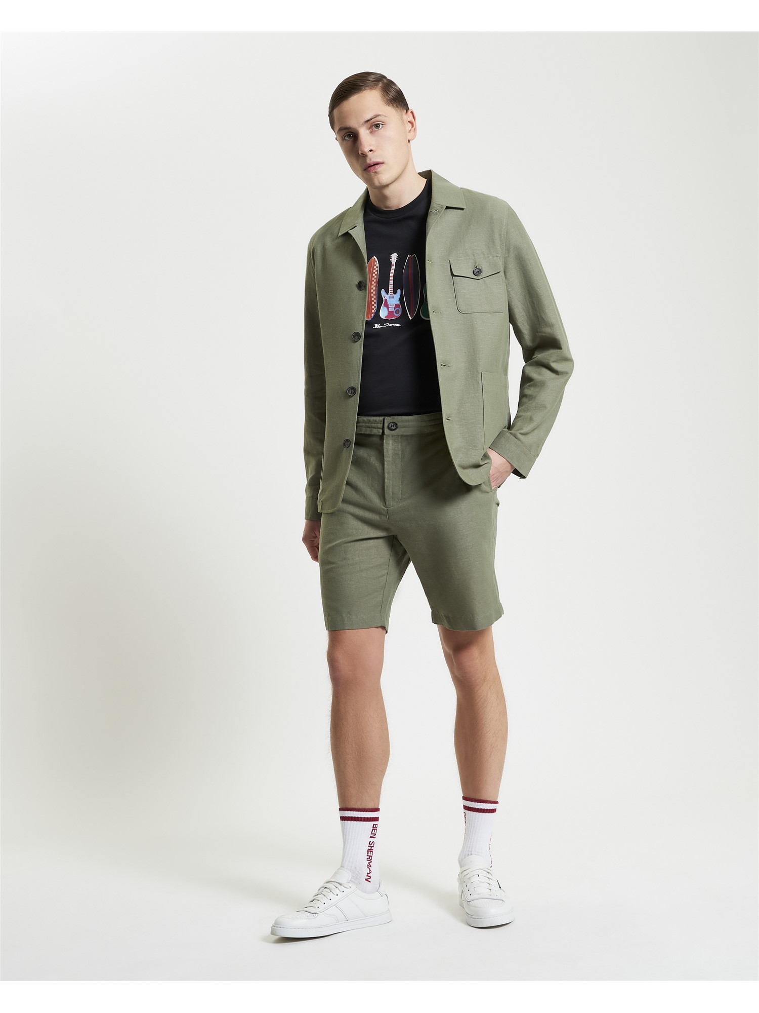 Linen Cotton Drawcord Shorts