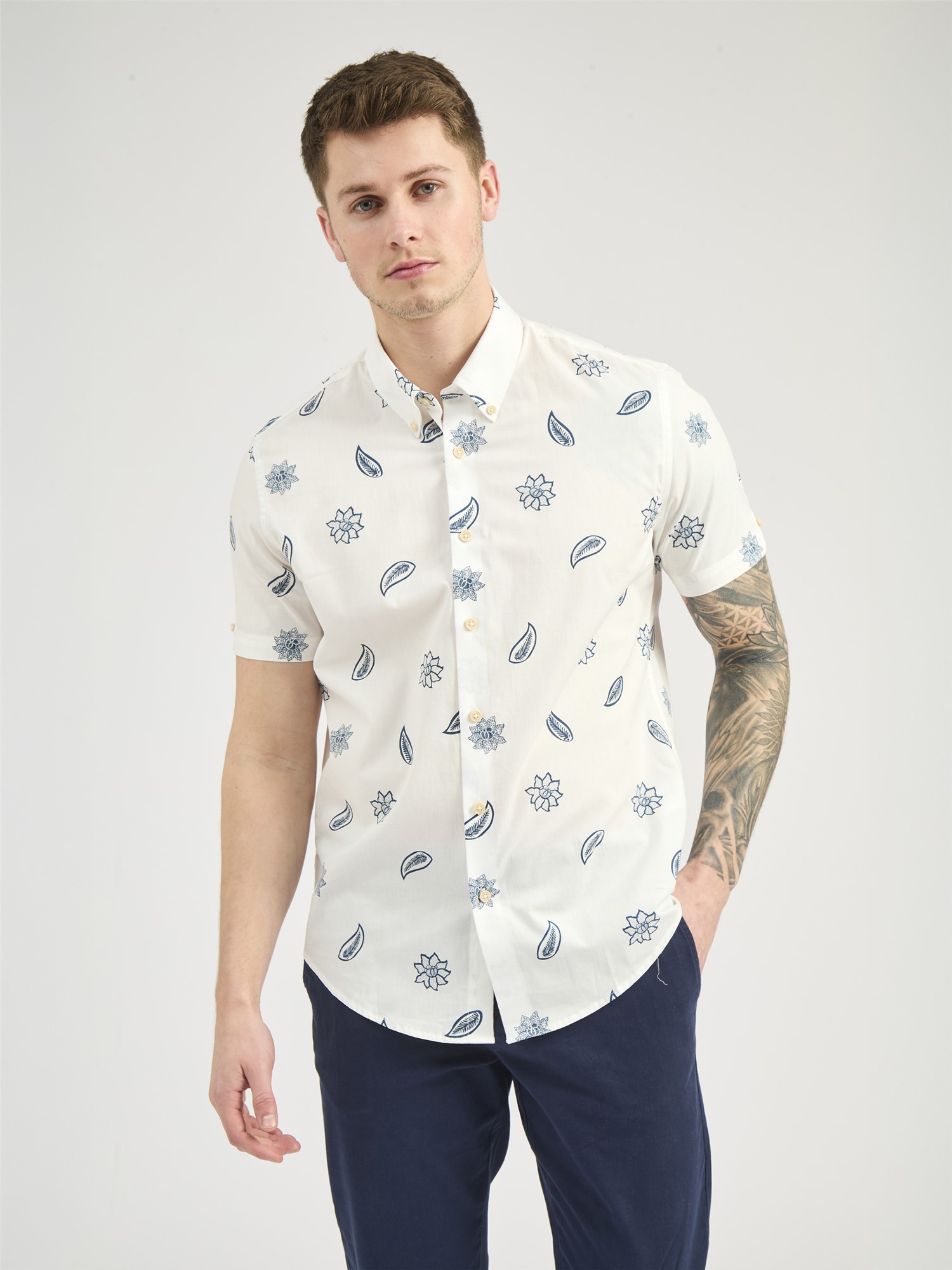 Short Sleeve Floral Print Shirt