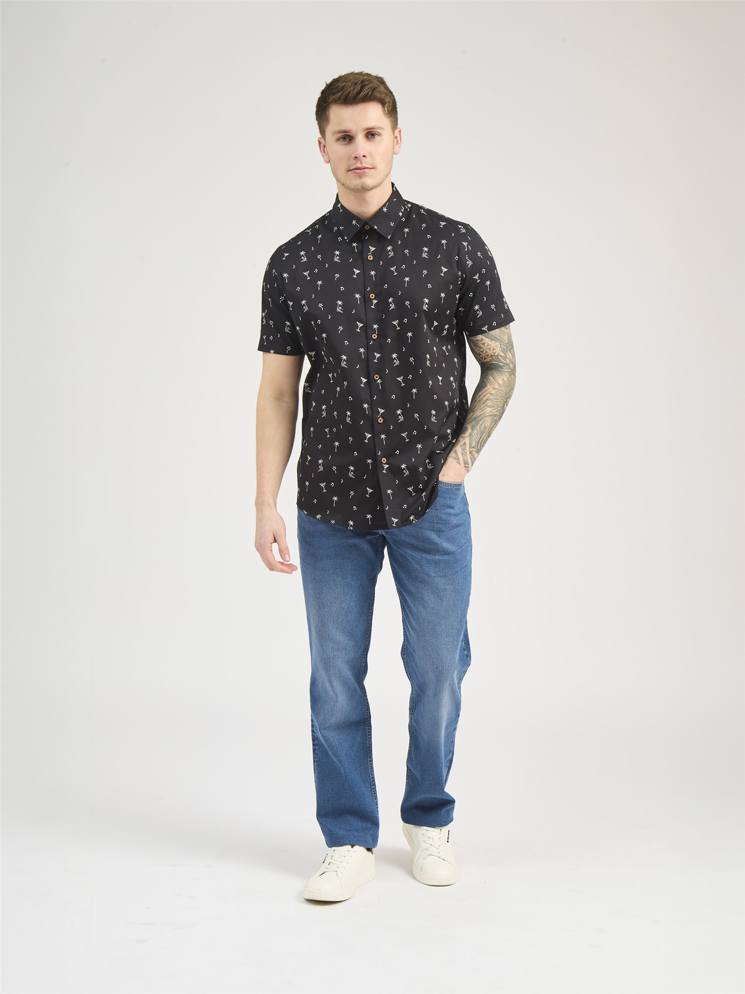 Short Sleeve Scatter Print Shirt