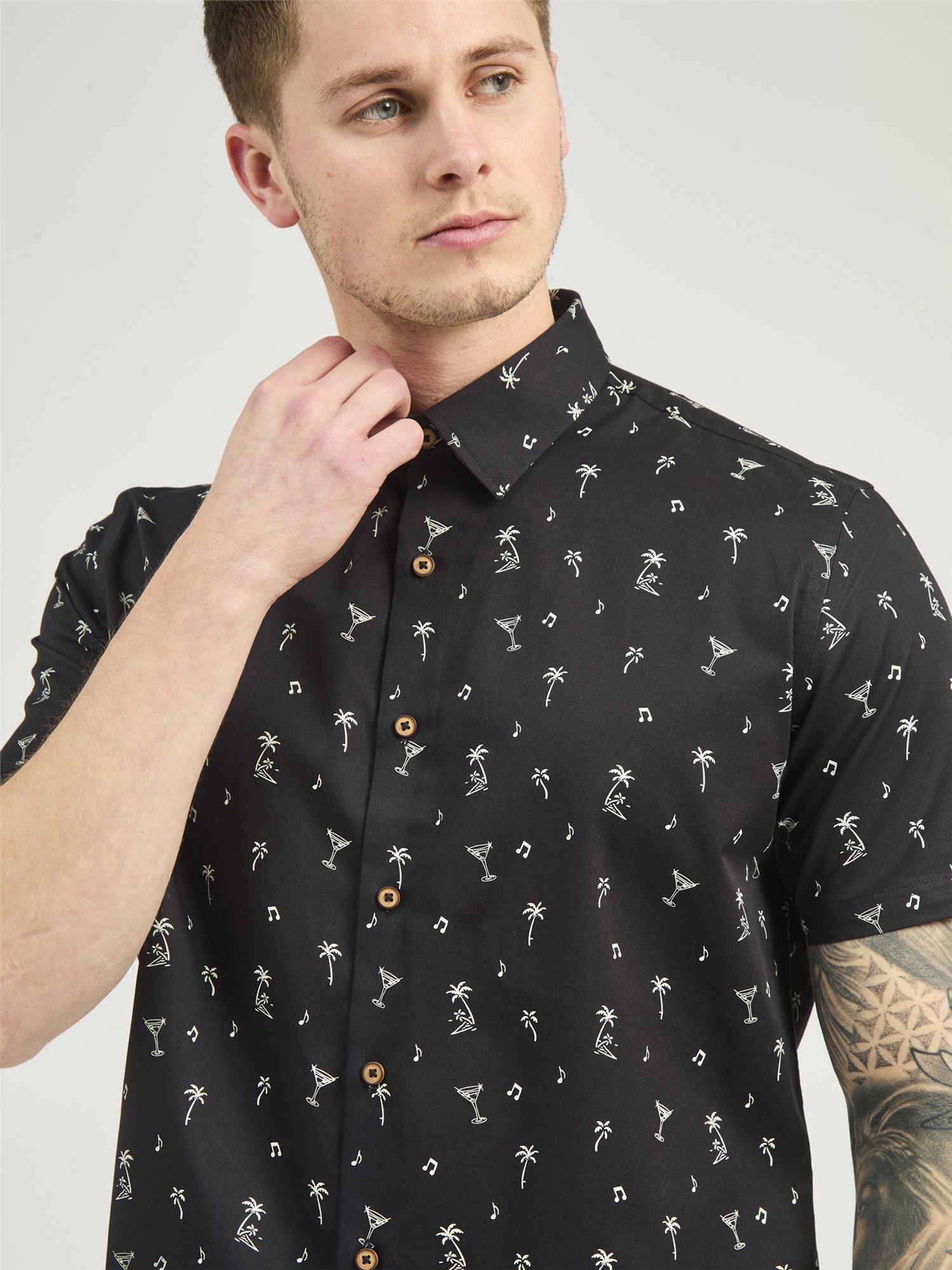 Short Sleeve Scatter Print Shirt