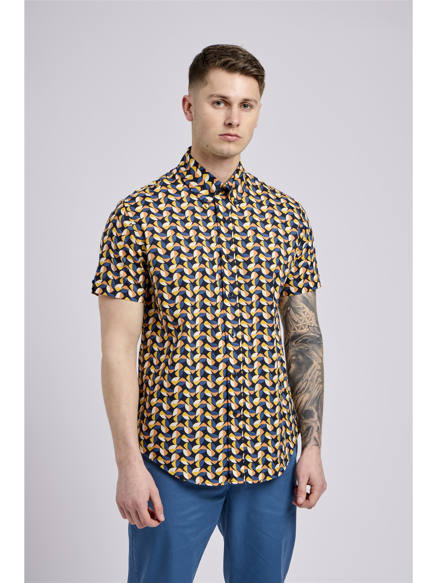 Short Sleeve Bauhaus Geo Print Shirt