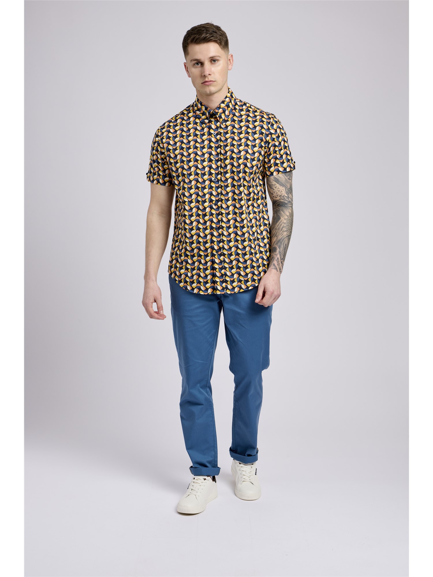 Short Sleeve Bauhaus Geo Print Shirt