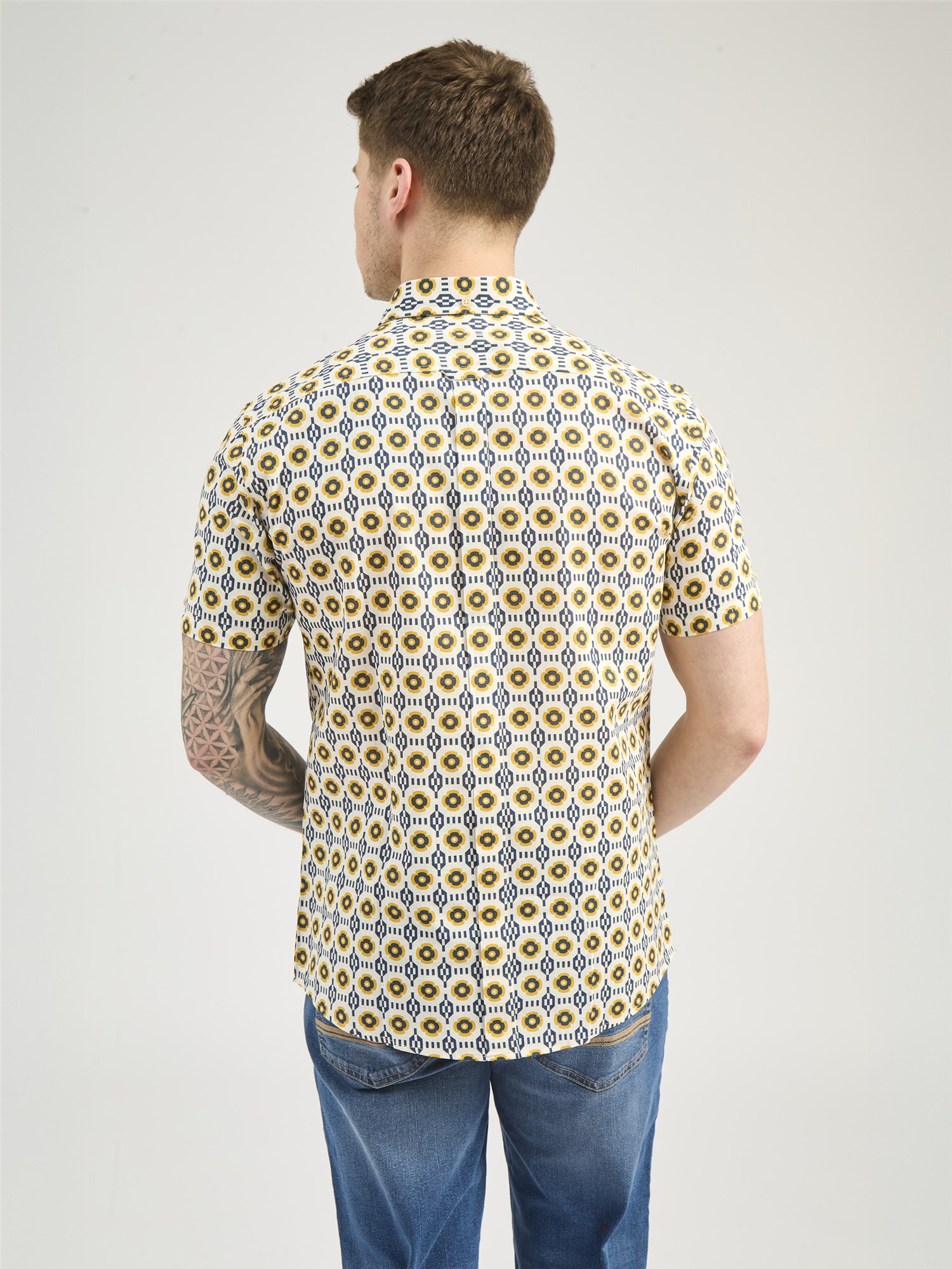 Block Checkerboard Floral Shirt
