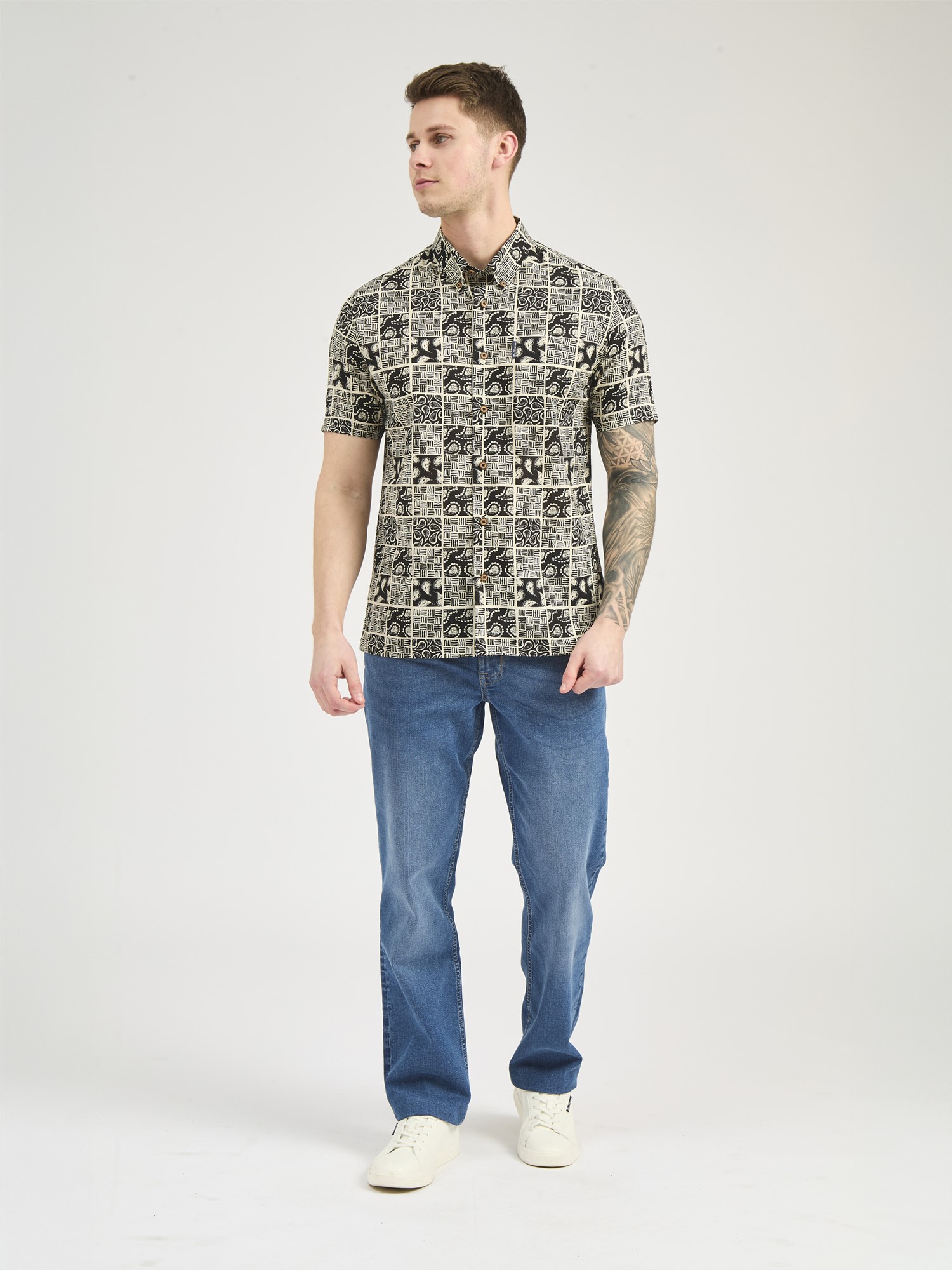 Block Checkerboard Paisley Shirt