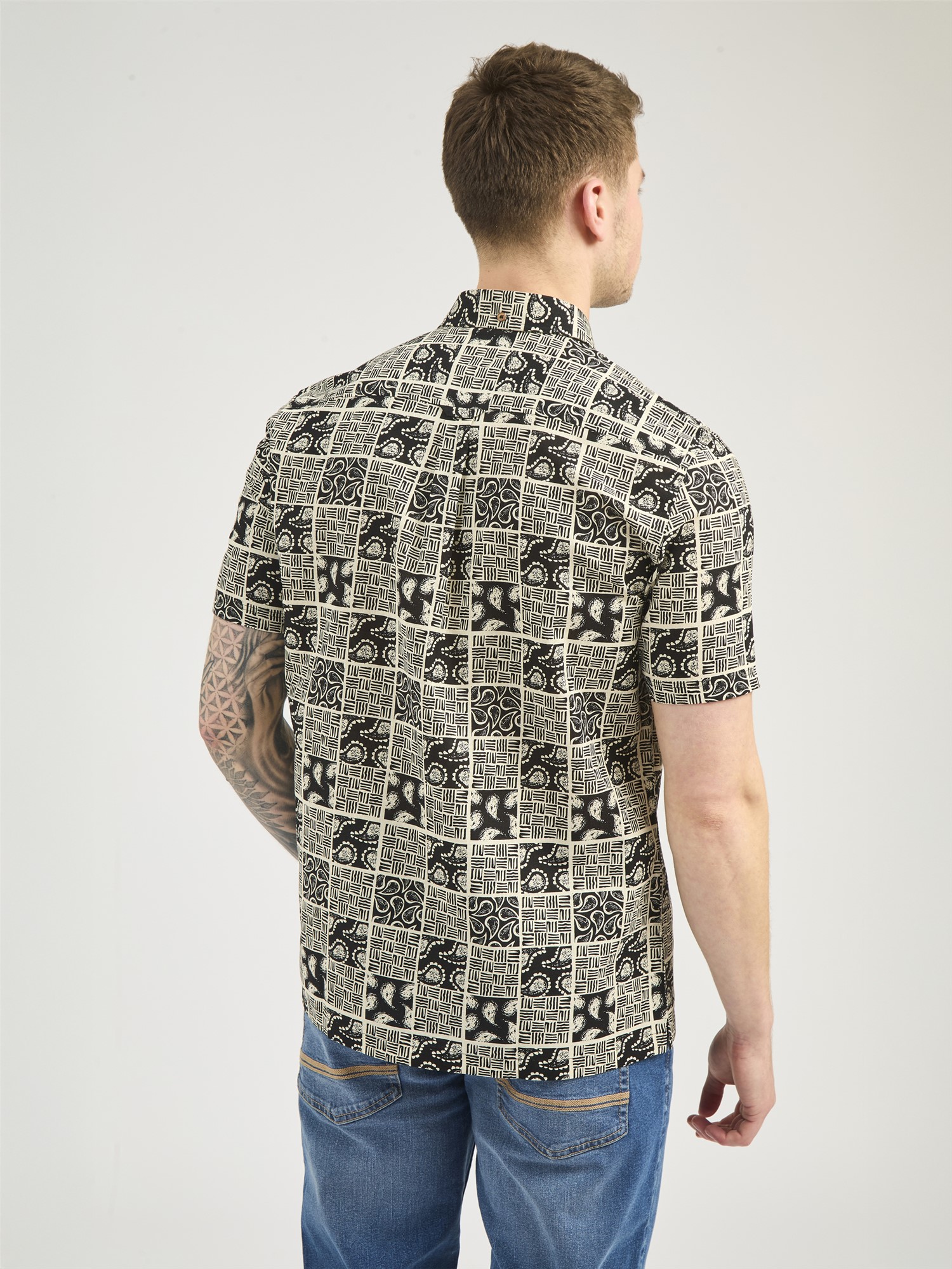Block Checkerboard Paisley Shirt