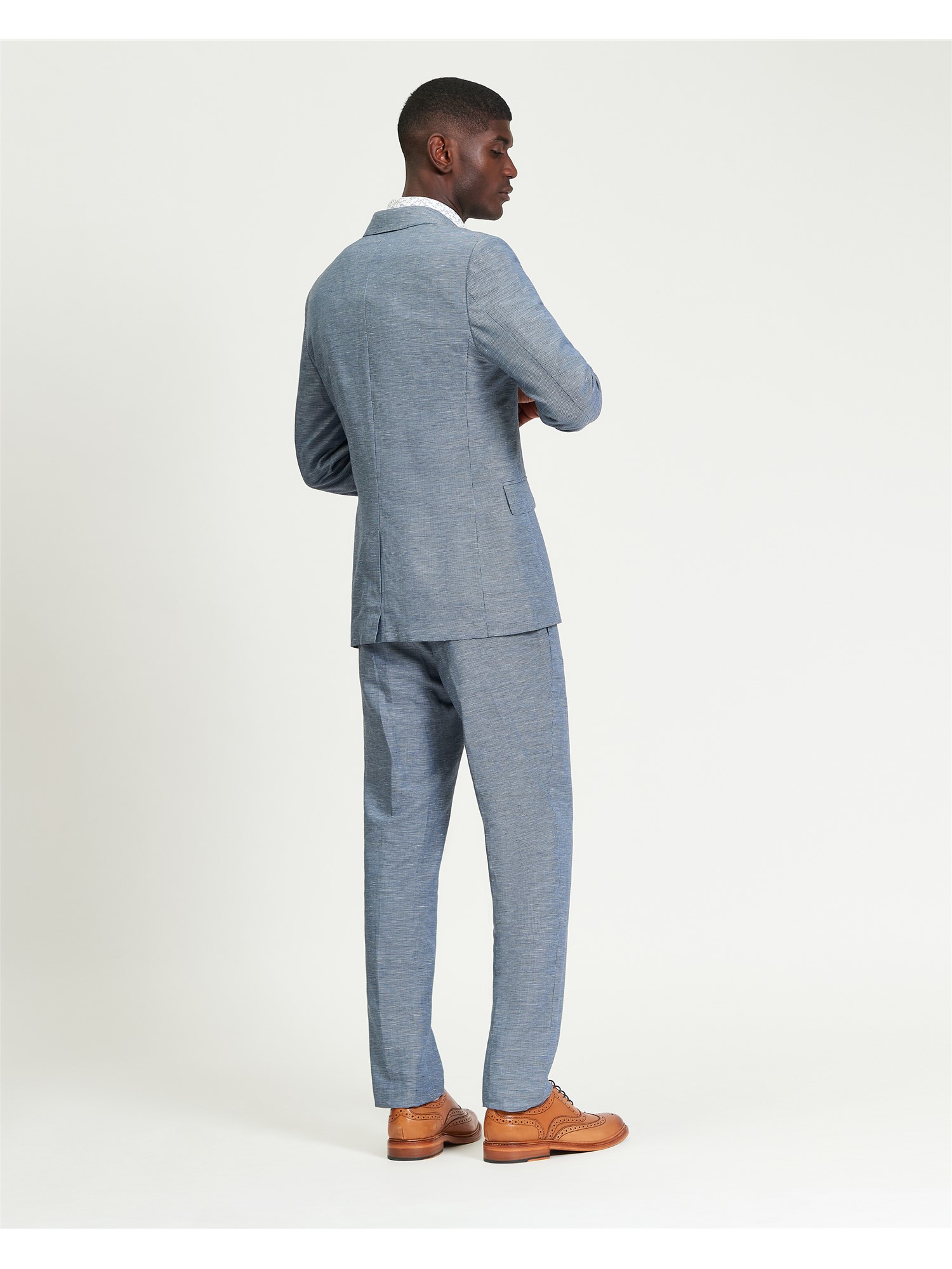 Puppytooth Linen Blend Blazer