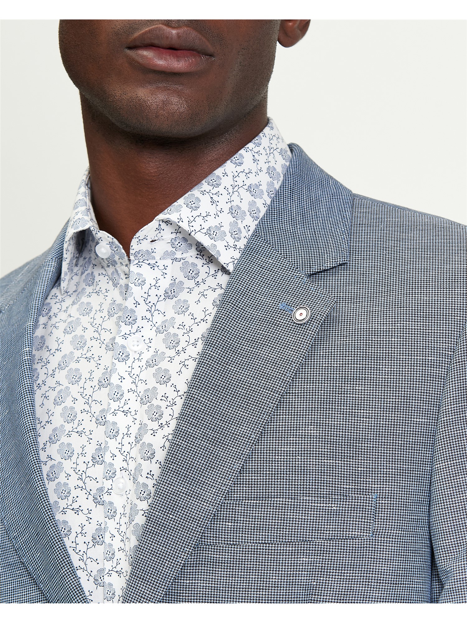 Puppytooth Linen Blend Blazer