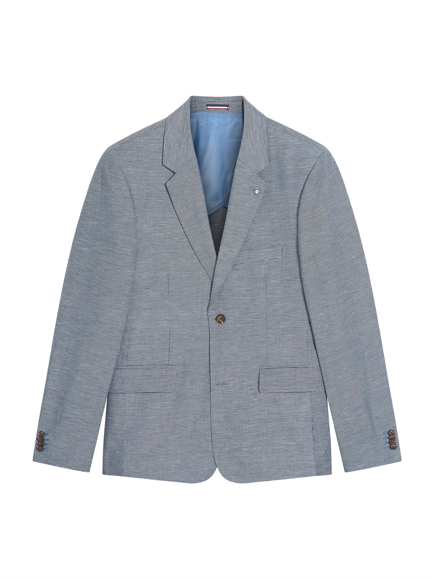 Puppytooth Linen Blend Blazer