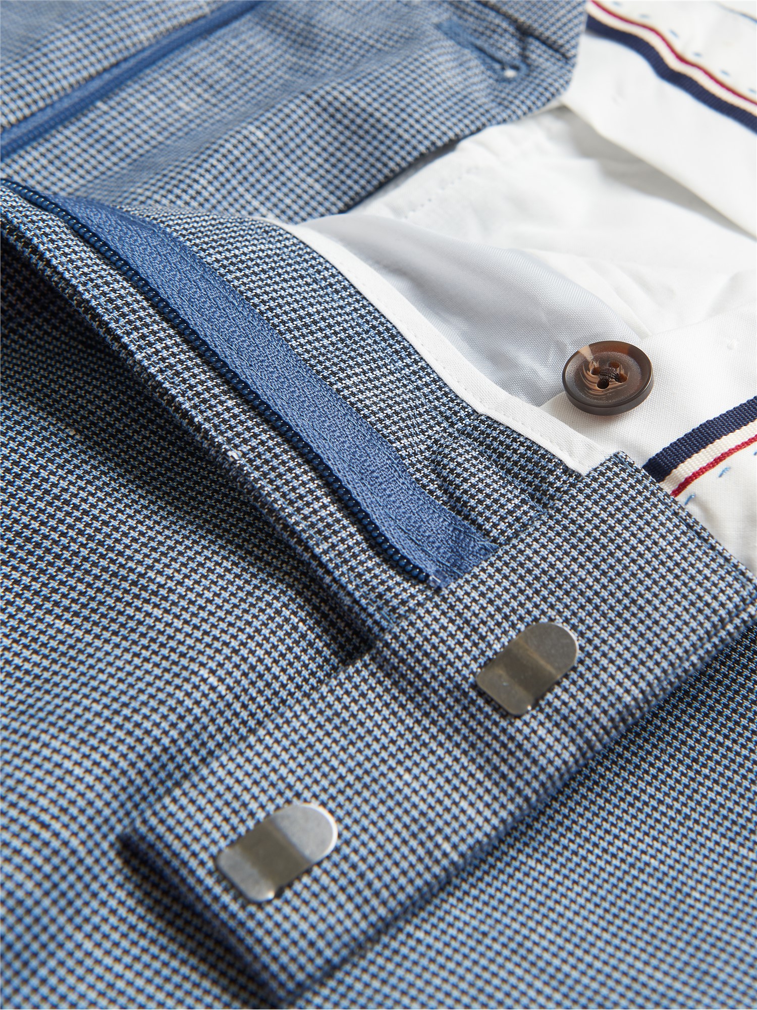 Puppytooth Linen Blend Trouser