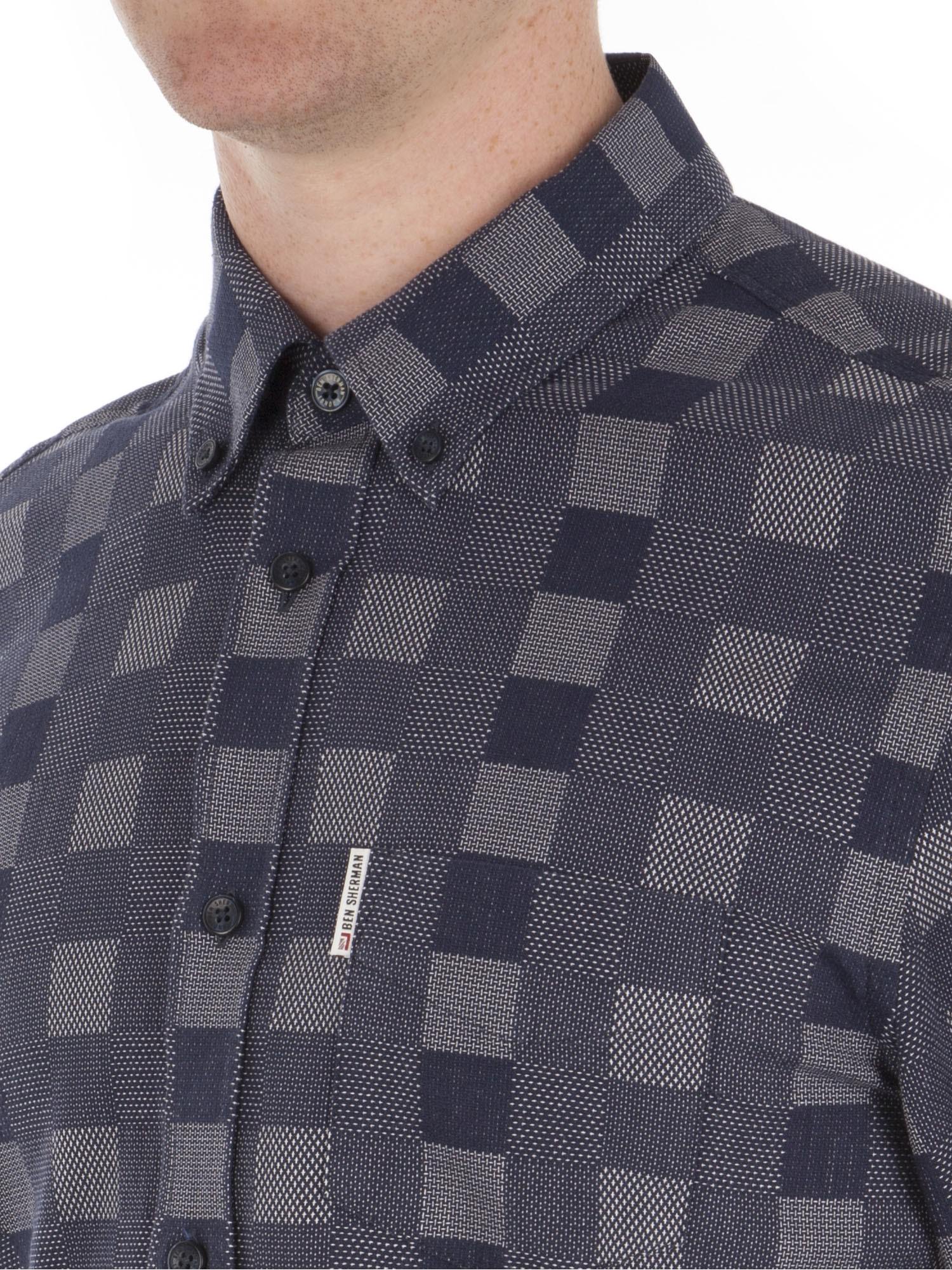 Indigo Long Sleeve Chequerboard Shirt