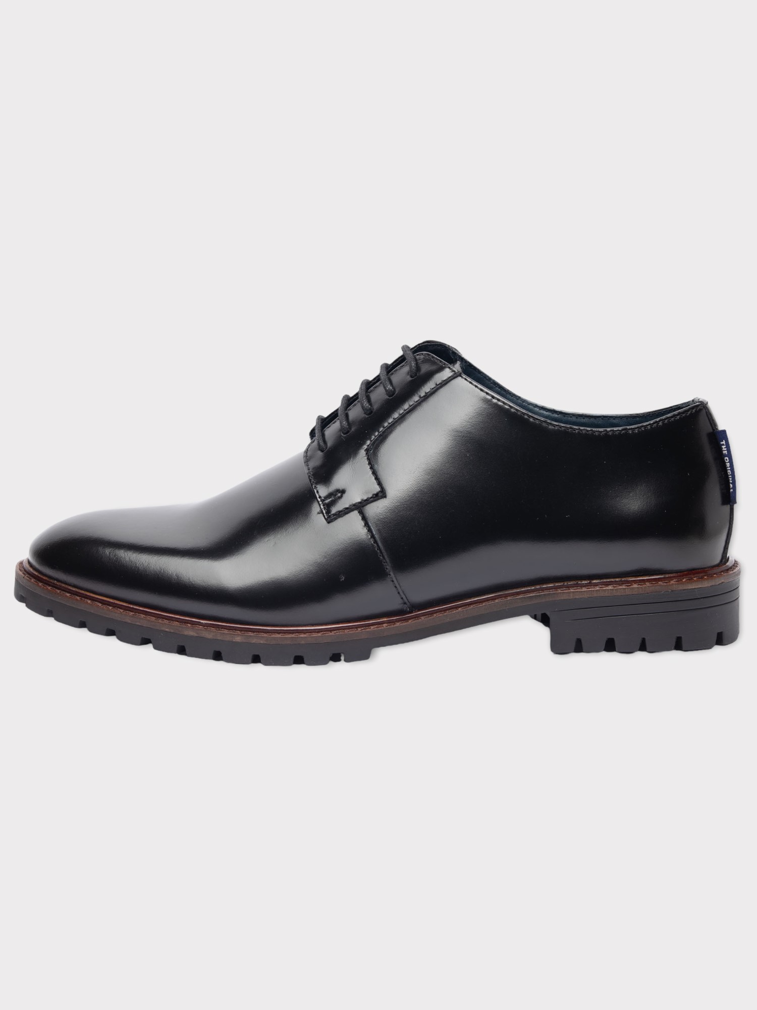 Fleet High Shine Black Leather Brogues