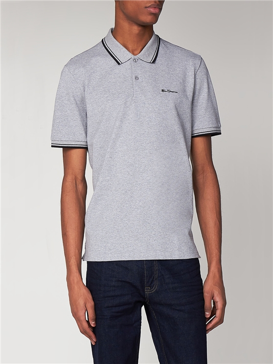 Romford Tipped Polo Shirt - Silver Grey