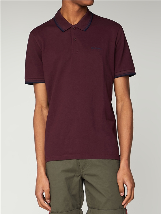 Romford Tipped Polo Shirt - Wine