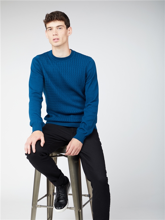 Textured Crew Neck Jumper