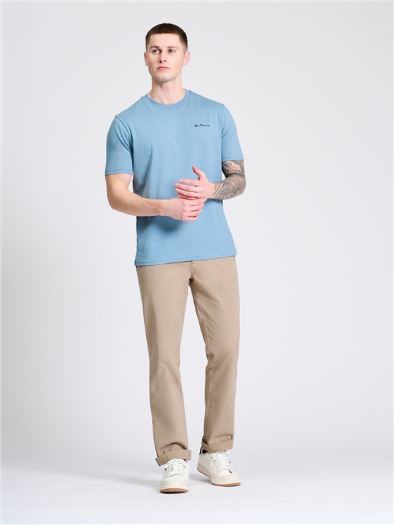Embroidered Logo Tee in Petrol