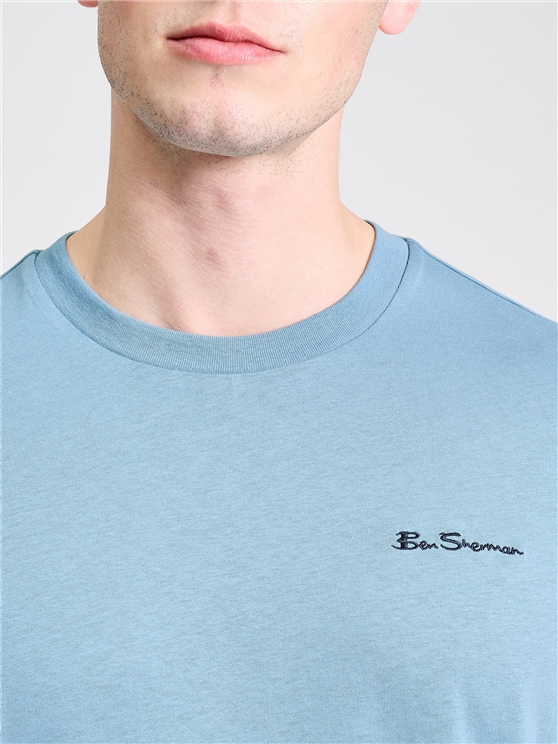 Embroidered Logo Tee in Petrol