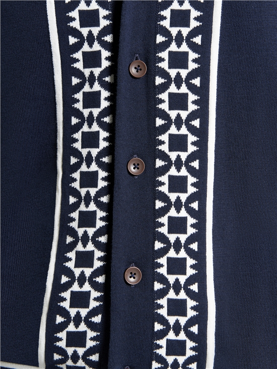 Floral Border Resort Knitted Shirt