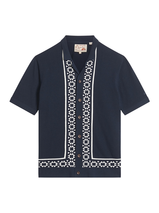 Floral Border Resort Knitted Shirt