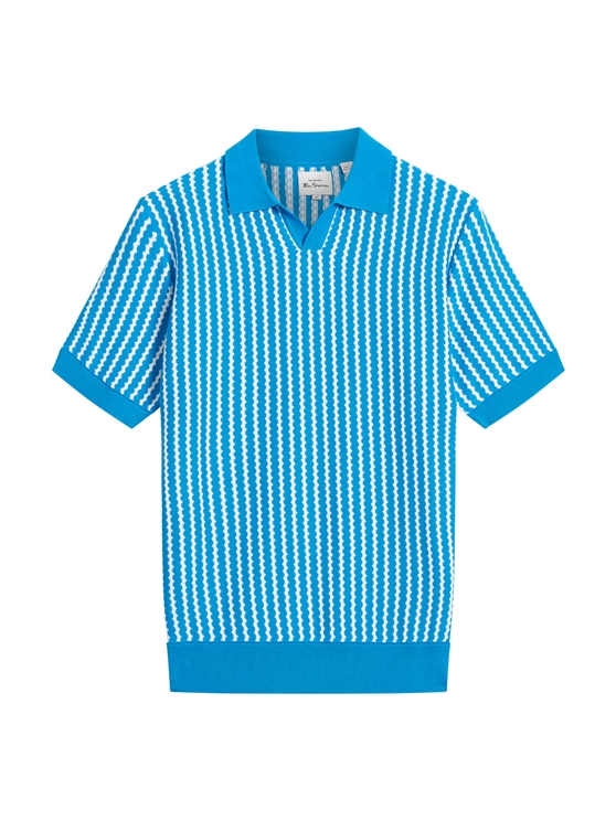 Vertical Wave Knitted Polo