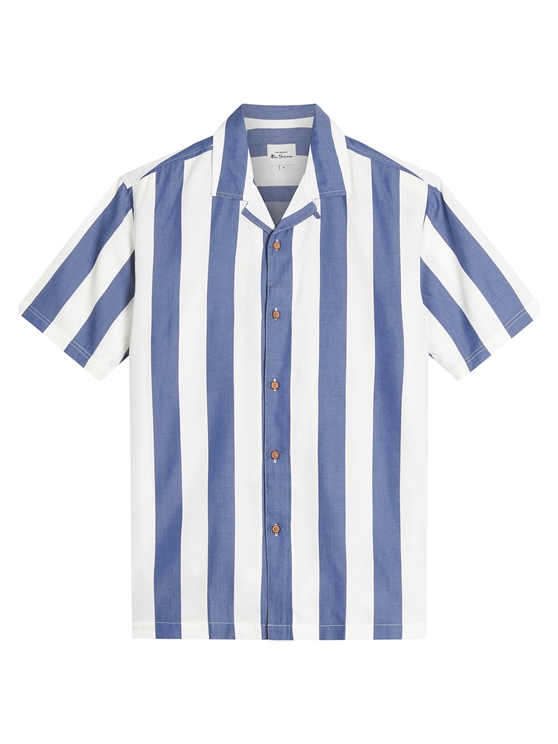 Short Sleeve Viscose Stripe Shirt